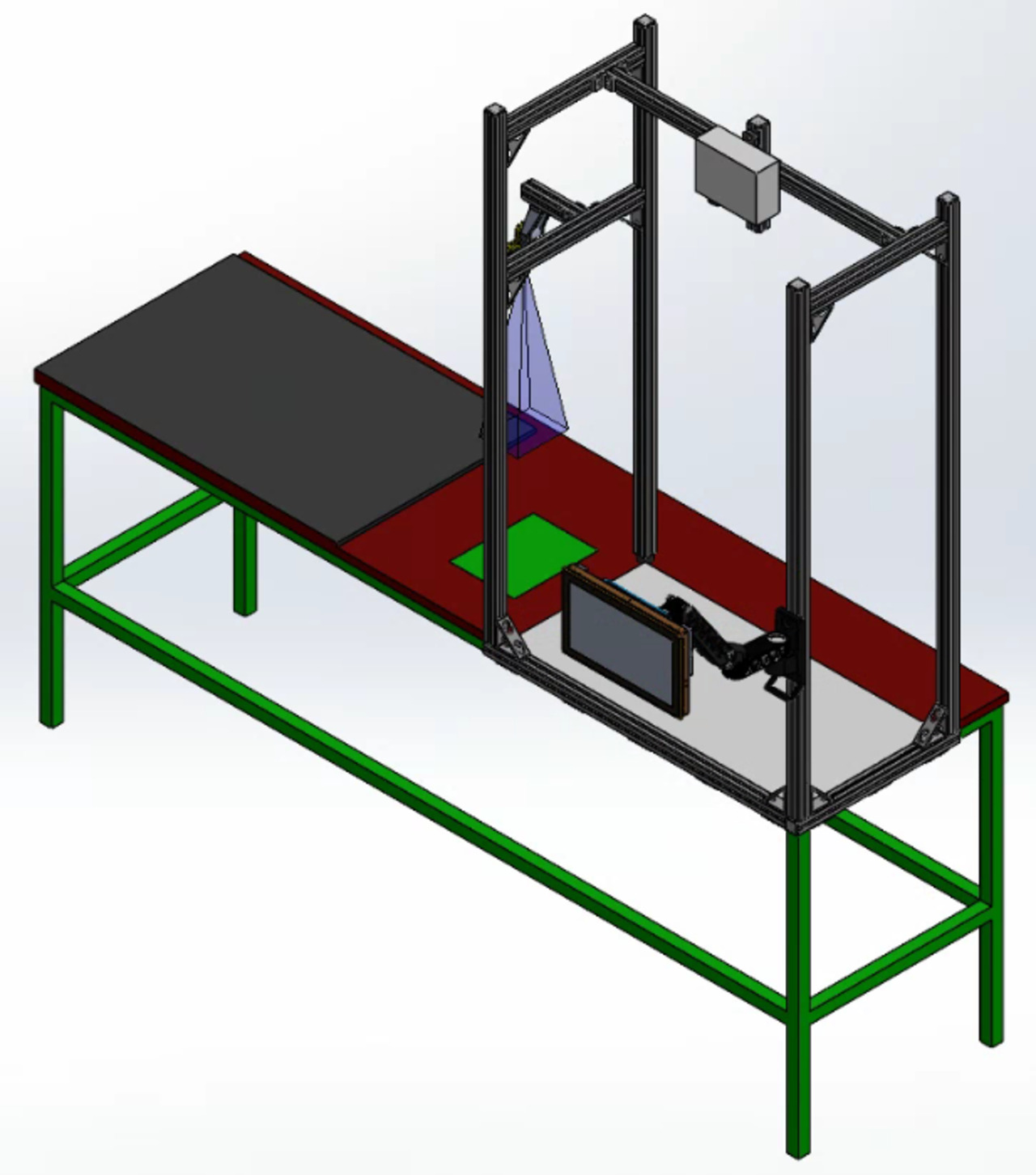 CAD render of the cable inspection station