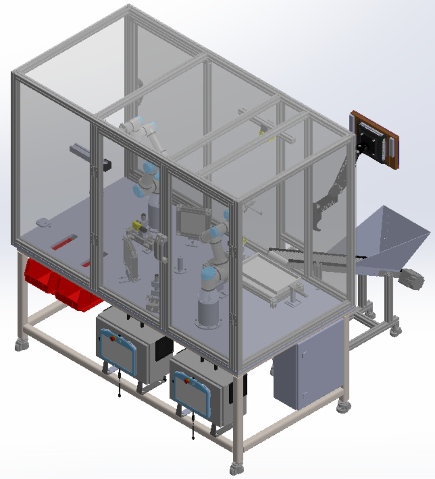 CAD render of a custom automation cell