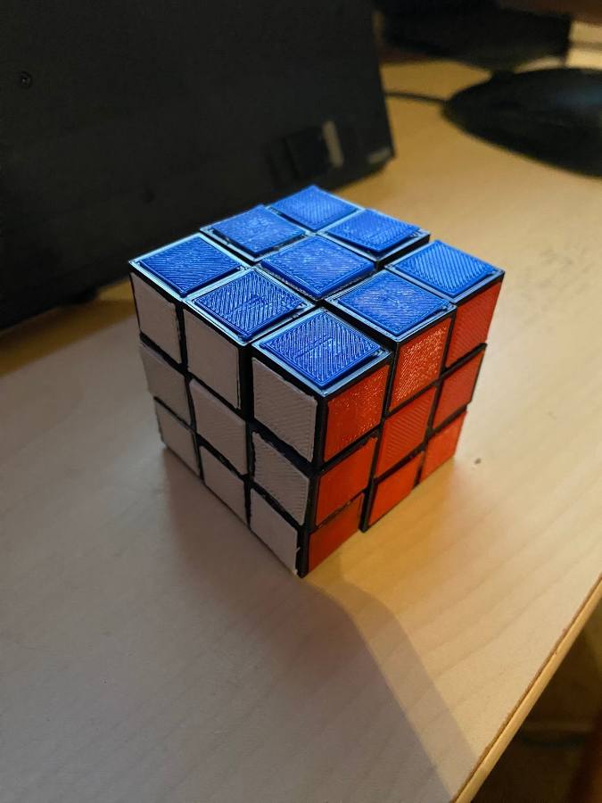 3D-printed Rubik's cube prototype